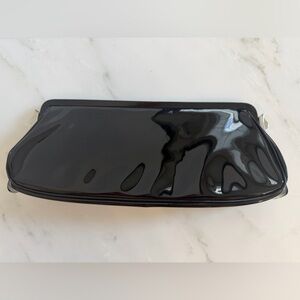 Garay Vintage Black Patent Leather Silver Hardware Clutch Purse Formal Evening